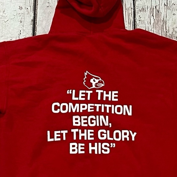 Vintage Cardinal Basketball Red 1990s Hoodie Pullover Jumper Sweatshirt - Picture 5 of 5